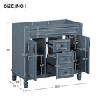 Mobile bagno moderno da 90 cm con lavabo integrato e specchiera, 2 ante e 2 cassetti