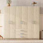 Armadio a 6 ante in legno con cassetti per camera da letto
