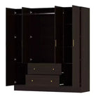 Armadio Hitow con 2 cassetti grandi, zona appendiabiti centrale con specchio, stile minimalista