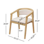 Christopher Knight Home Simon Set da Pranzo 5 Pezzi in Legno di Hevea Moderno di Metà Secolo con Sedie Imbottite in Bouclé