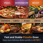 Forno per pizza da esterno multifuel per pizza con bruciatore a gas e contenitore per legna - 12 pollici