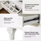Giorgio 3 - Tavolino con cassetti e prese integrate Set di 2|HULALA HOME