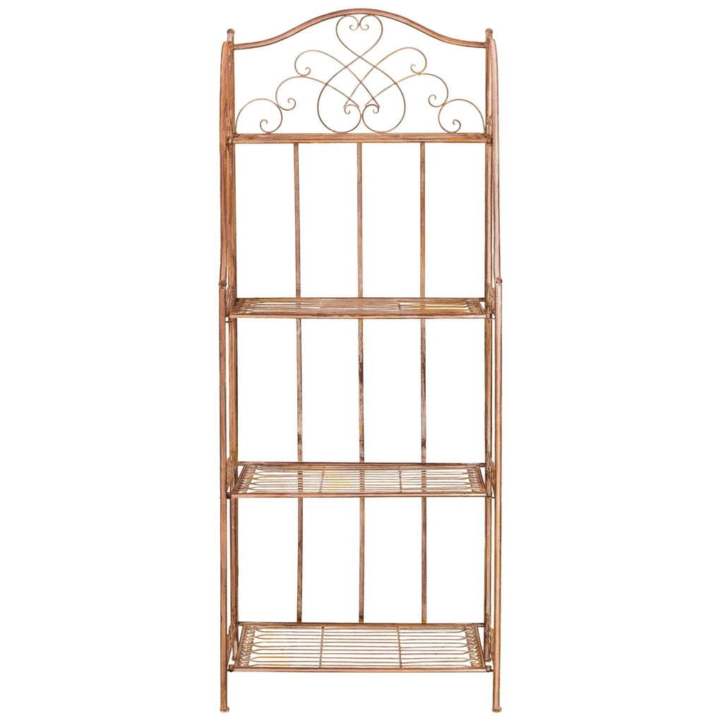 SAFAVIEH Bryn Étagère de boulanger d'extérieur victorienne en fer forgé à 4 niveaux - 63,5 cm l x 38,1 cm P x 160 cm H - 25L x 15P x 63H