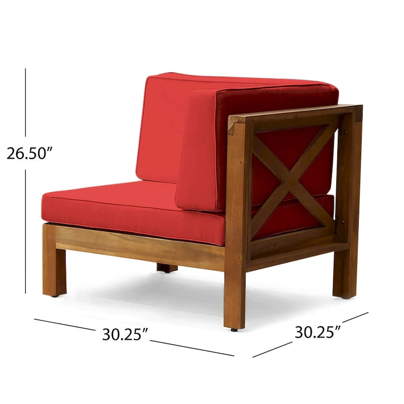 Set da conversazione Brava da 6 pezzi per esterni in legno di acacia di Christopher Knight Home