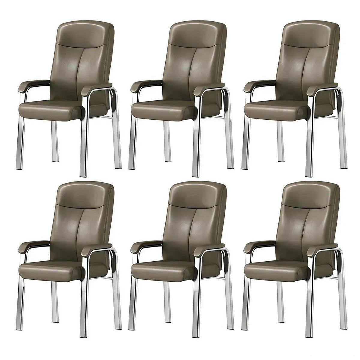 Sedia da ufficio HomeyFad moderna in pelle e metallo a 4 gambe con braccioli