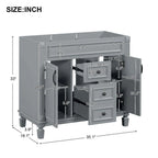 Mobile bagno moderno da 90 cm con lavabo integrato e specchiera, 2 ante e 2 cassetti