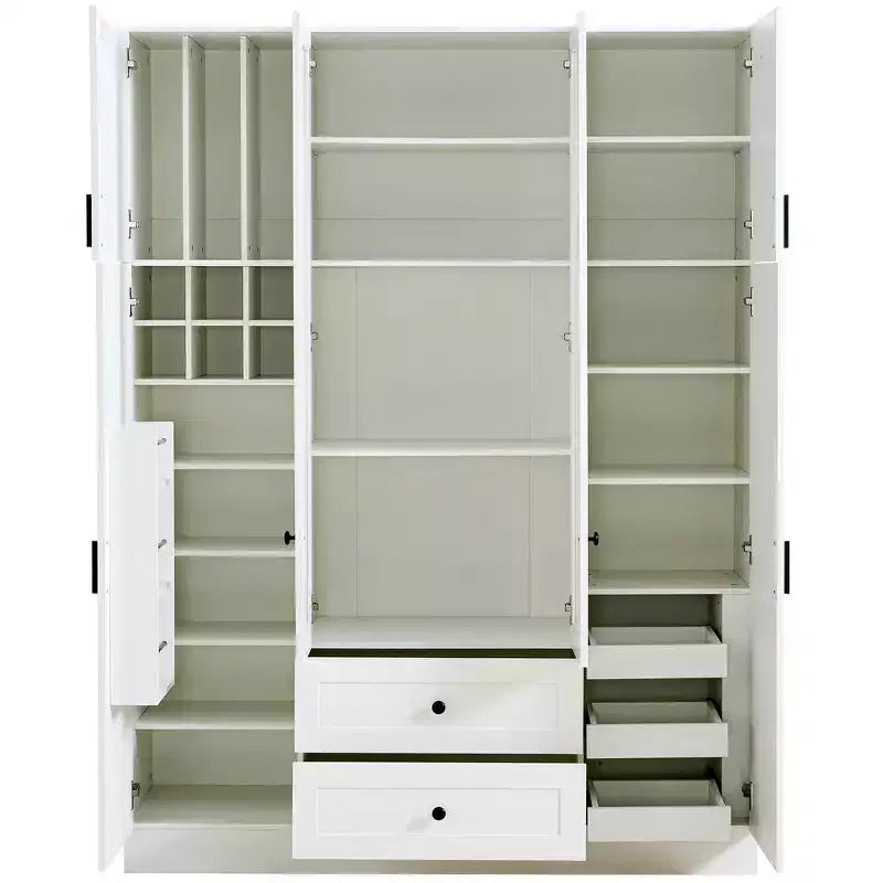 Whisen Dispensa da Cucina Autoportante 71''H, Grande Armadio Contenitore per Sala da Pranzo Credenze con 6 Ante, Ripiani Regolabili