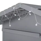 Lit cabane double avec étagères de rangement et barrières, cadre de lit Montessori en bois pour enfants avec fenêtre et bande lumineuse scintillante