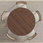 Tavolo da pranzo rotondo in legno massello PexFix 45 x 45 con finitura noce e gambe eleganti ad arco per sale da pranzo e cucine moderne