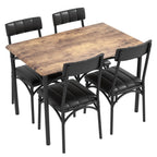 Set da pranzo rettangolare per 4 con sedie imbottite