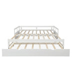 Letto a giorno estensibile con letto estraibile, Letto a giorno in legno con letto estraibile