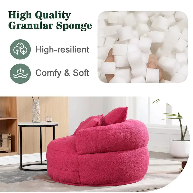 Poltrona Divano Pigro Rotondo – Bianco/Blu/Grigio/Giallo/Arancione/Rosarossa/Blu Scuro/Verde, Posto Singolo e Coppia