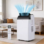 Condizionatore d'aria GustoWave 14000 BTU con telecomando, unità AC portatile per ambienti fino a 70 m², Bianco/Nero