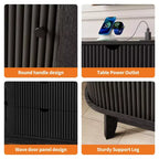 Mobile porta TV nero/marrone in stile Mid-Century con 2 cassetti, per 1 stanza