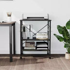 Scaffale da Cucina a 3 Livelli Costway, Carrello per Forno a Microonde con Gancio