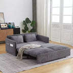 Divano letto convertibile 3-in-1 in velluto a coste da 64,5 pollici con letto estraibile