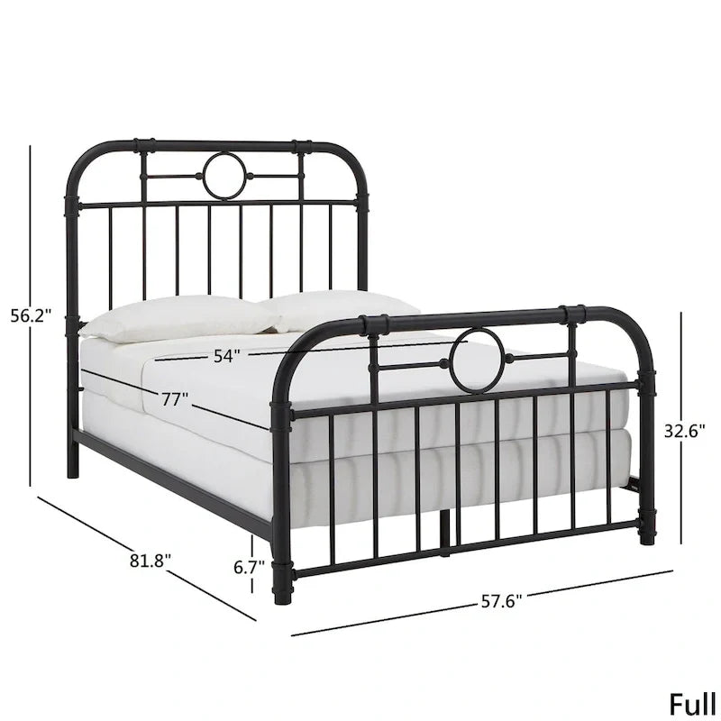 Letto matrimoniale in metallo nero