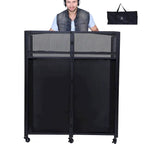 Set Tavolo per DJ Portatile con Tessuti di Copertura Illuminati Integrati, Robusta Custodia per il Trasporto e Dimensioni Compatte di 101x51 cm