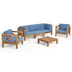 Set da conversazione Brava da 6 pezzi per esterni in legno di acacia di Christopher Knight Home
