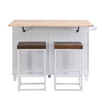 Set da isola per cucina TOPMAX con anta a ribalta e 2 posti a sedere, set tavolo da pranzo con ripiano regolabile, cassetti e portasciugamani