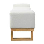 Panca imbottita in boucle Paulina Modern Rubberwood Christopher Knight Home