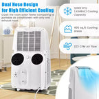 Costway Climatizzatore Portatile a Doppio Tubo 8000 BTU (11.500 BTU ASHRAE) Unità AC 3-in-1 con Telecomando