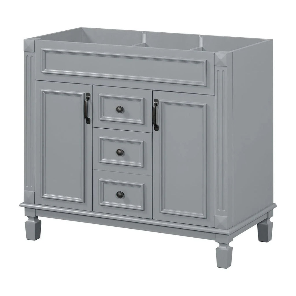 Mobile bagno moderno da 90 cm con lavabo integrato e specchiera, 2 ante e 2 cassetti