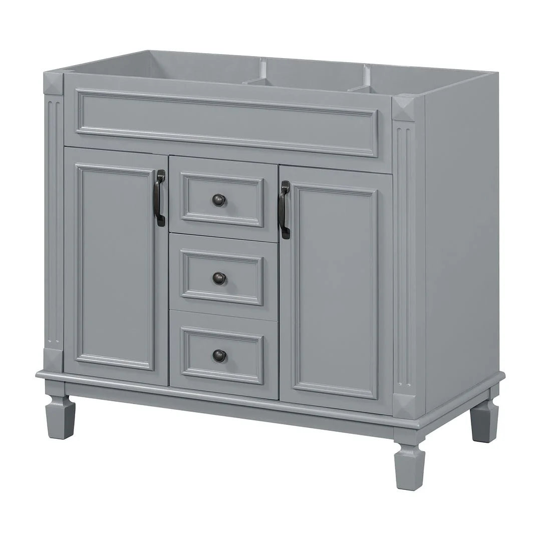 Mobile bagno moderno da 90 cm con lavabo integrato e specchiera, 2 ante e 2 cassetti