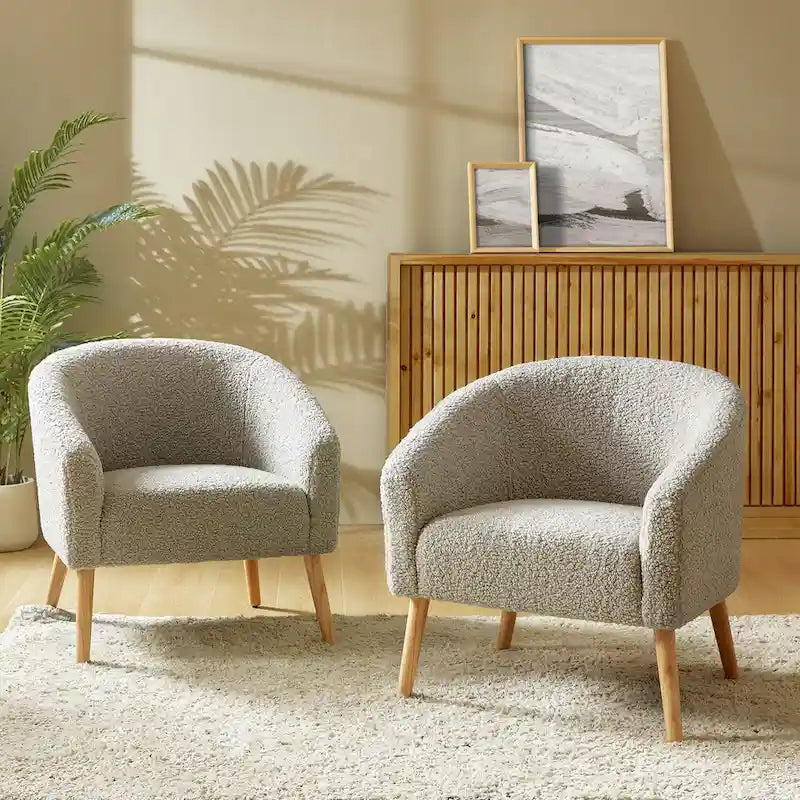 Poltroncine Sheila Modern da 30 W con gambe in legno massello, set da 2, di HULALA HOME