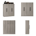 Armadio moderno freestanding in legno massiccio con ripiani