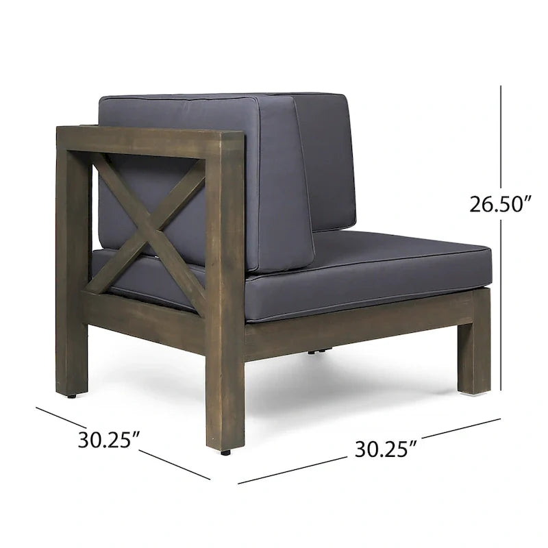 Set da conversazione Brava da 6 pezzi per esterni in legno di acacia di Christopher Knight Home