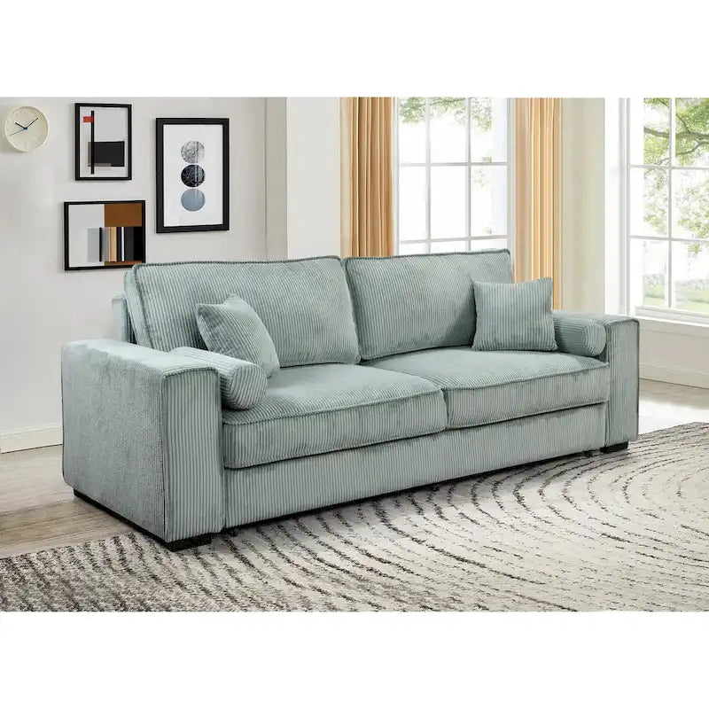 Divano letto grande Roomfitters con contenitore, divano a 3 posti moderno, divano con schienale imbottito per piccoli spazi