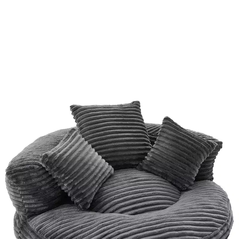 Pouf Divano per Adulti e Bambini, Poltrona Sacco Oversize in Corduroy con 3 Cuscini e Braccioli per Soggiorno e Camera da Letto