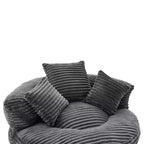Pouf Divano per Adulti e Bambini, Poltrona Sacco Oversize in Corduroy con 3 Cuscini e Braccioli per Soggiorno e Camera da Letto
