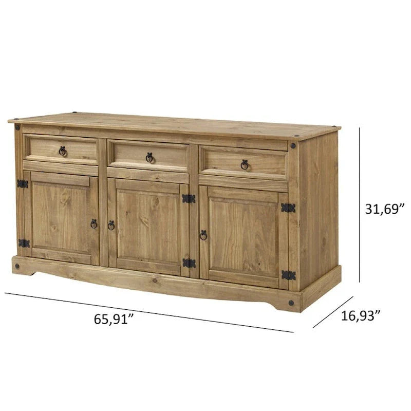 65 Credenza da buffet in legno stile rustico - Collezione Corona