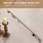 Set da pranzo moderno - Tavolo da 80 + 6 sedie imbottite, struttura in legno massello, capacità del tavolo 180 kg, facile montaggio