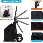 Acekool Carrello a Mano Pieghevole 2-in-1 con Borsa Impermeabile Rimovibile, Cuscino Spesso e Manico Antiscivolo Regolabile, Nero