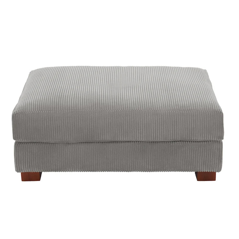 Pouf Ottomano Accento Oversize in Velluto a Coste Moderno