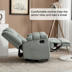 Poltrona reclinabile manuale oversize verde con funzione girevole, a dondolo e rivestimento in tessuto