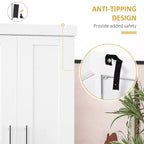 Meuble de cuisine autoportant avec portes et tiroir, étagères réglables