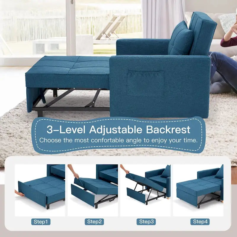 Poltrona Letto Trasformabile Regolabile, 3-in-1, Diversi Colori, Adatta a 1 Persona