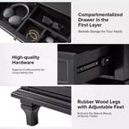 Giorgio 3 - Tavolino con cassetti e prese integrate Set di 2|HULALA HOME