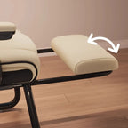Sedia direzionale ergonomica in pelle gialla con schienale alto