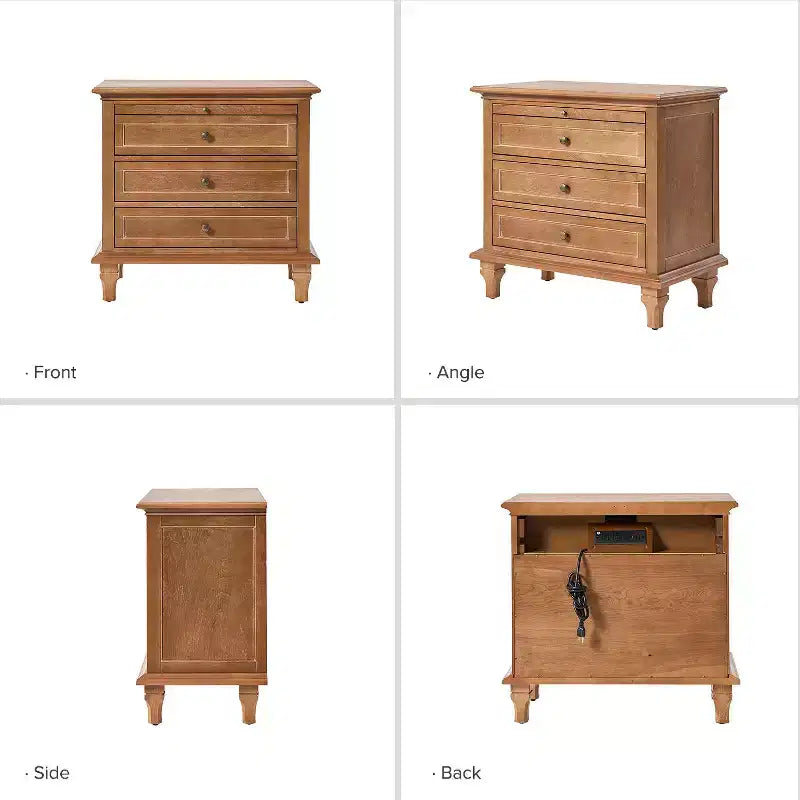 Giorgio 3 - Tavolino con cassetti e prese integrate Set di 2|HULALA HOME