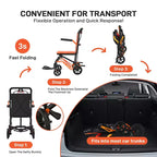 Sedia a rotelle da trasporto pieghevole ultraleggera, supporta 100 kg, telaio in alluminio da 8 kg, seduta da 41 cm, braccioli e poggiapiedi rimovibili, freno a mano bloccabile