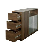 GDFStudio Hikaru Credenza Madia Moderna con Ante Scorrevoli in Vetro e Cassetti