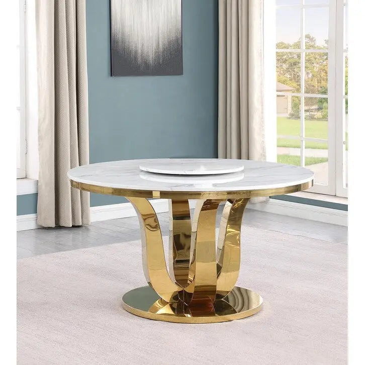 Best Quality Furniture D325-SC324-7 Set da pranzo rotondo 5 pezzi