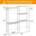 Scaffale sopra la lavatrice, scaffale per asciugatrice a 5 ripiani con altezza regolabile, scaffale da bagno, mobiletto salvaspazio per bagno e lavanderia