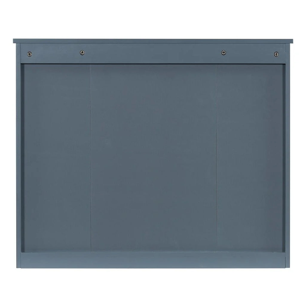 Mobile bagno moderno da 90 cm con lavabo integrato e specchiera, 2 ante e 2 cassetti