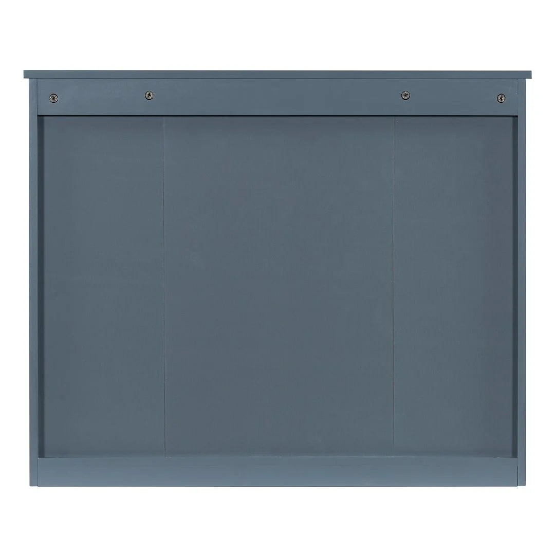 Mobile bagno moderno da 90 cm con lavabo integrato e specchiera, 2 ante e 2 cassetti